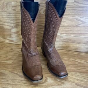 Tony Lama Men's Jersey Calf Cowboy Boots Tan Style 6104C Size 11 EE Made In USA